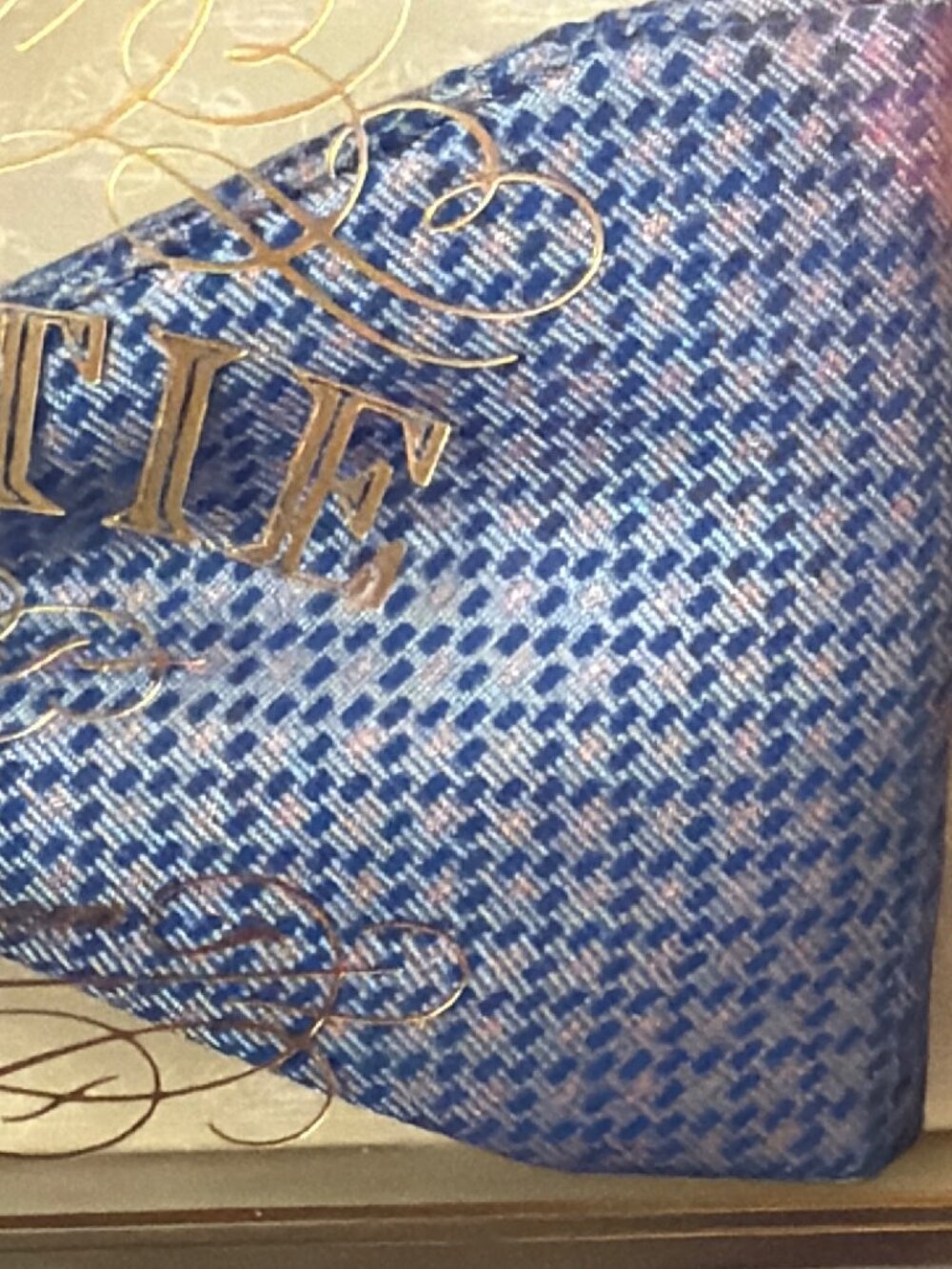 Vintage Tie Rack London Silk Bow Tie Blue Geometric Made England New in Box - Picture 4 of 10
